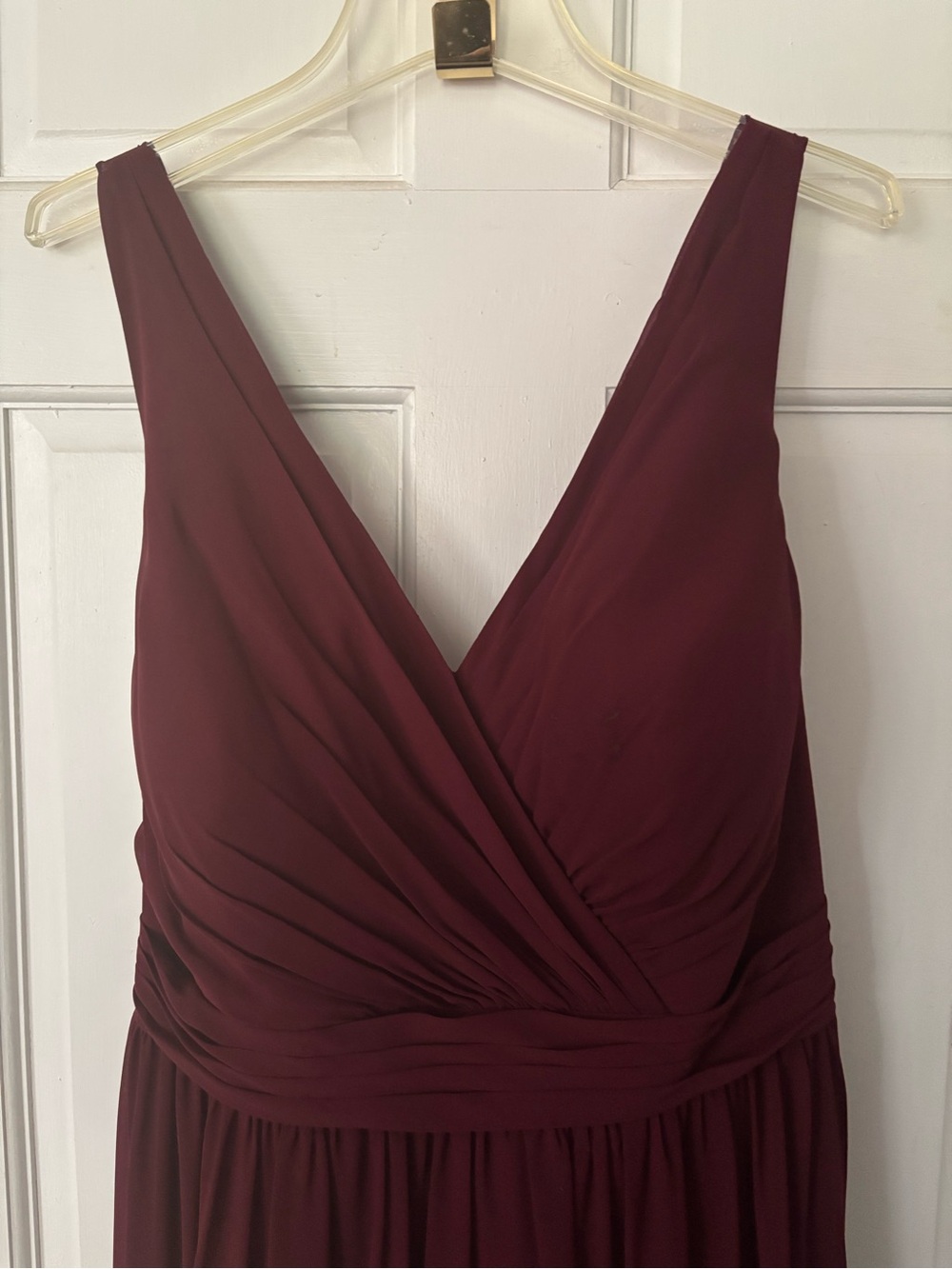 Azazie Kora Cabernet V-Neck Bridesmaid Dress ALTERED - Picture 5 of 7